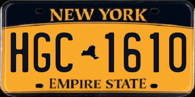 NY license plate HGC1610