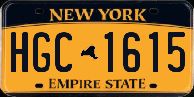 NY license plate HGC1615