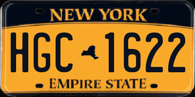 NY license plate HGC1622
