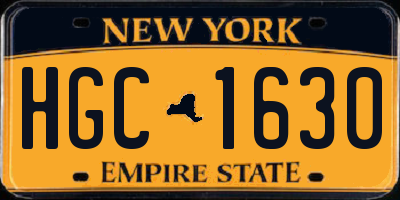 NY license plate HGC1630