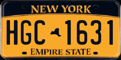 NY license plate HGC1631