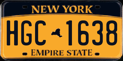 NY license plate HGC1638