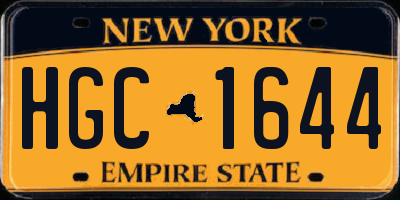 NY license plate HGC1644