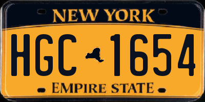 NY license plate HGC1654