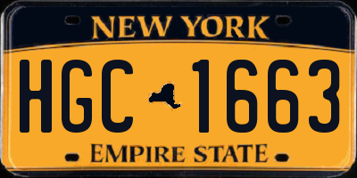 NY license plate HGC1663