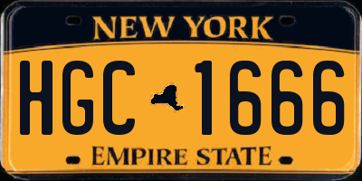 NY license plate HGC1666