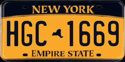 NY license plate HGC1669