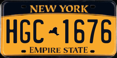 NY license plate HGC1676