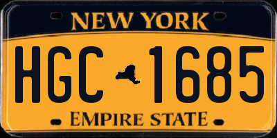 NY license plate HGC1685