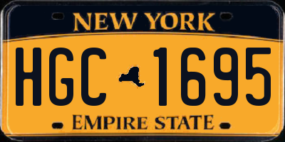 NY license plate HGC1695