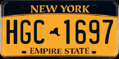 NY license plate HGC1697