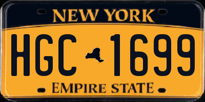 NY license plate HGC1699