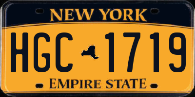 NY license plate HGC1719