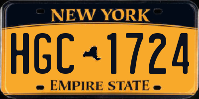NY license plate HGC1724