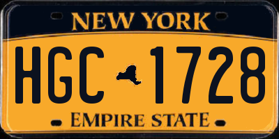 NY license plate HGC1728