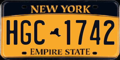 NY license plate HGC1742