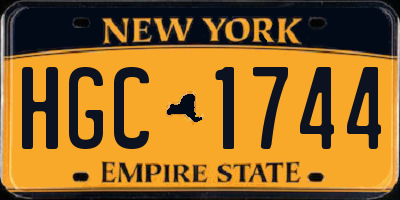 NY license plate HGC1744
