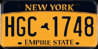 NY license plate HGC1748