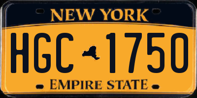 NY license plate HGC1750