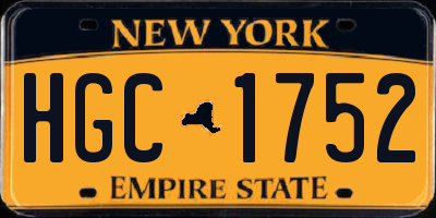 NY license plate HGC1752