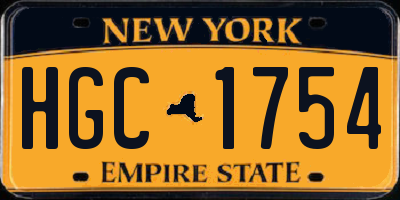 NY license plate HGC1754