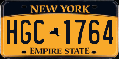 NY license plate HGC1764