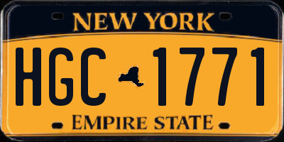 NY license plate HGC1771