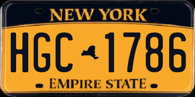 NY license plate HGC1786
