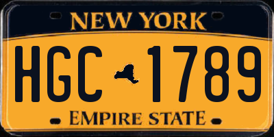 NY license plate HGC1789