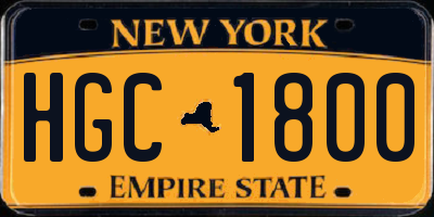 NY license plate HGC1800