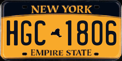 NY license plate HGC1806