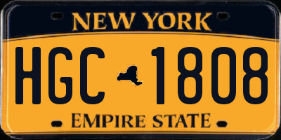 NY license plate HGC1808