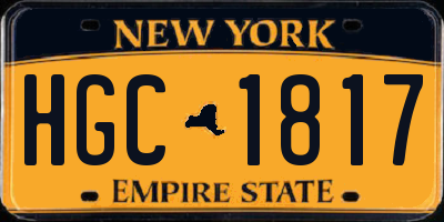 NY license plate HGC1817