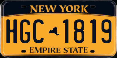 NY license plate HGC1819