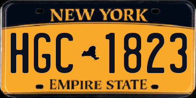 NY license plate HGC1823
