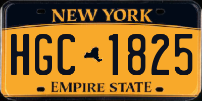 NY license plate HGC1825