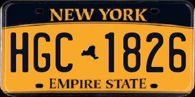 NY license plate HGC1826