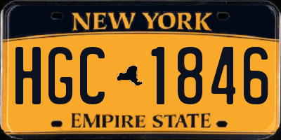NY license plate HGC1846