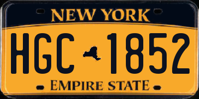 NY license plate HGC1852