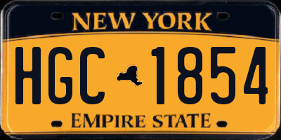 NY license plate HGC1854