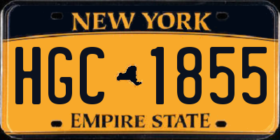 NY license plate HGC1855