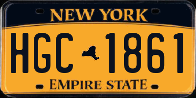 NY license plate HGC1861