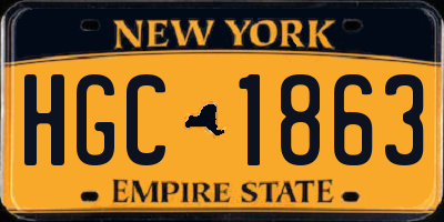 NY license plate HGC1863