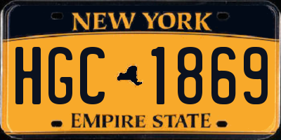 NY license plate HGC1869