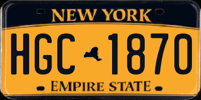 NY license plate HGC1870