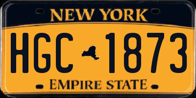 NY license plate HGC1873