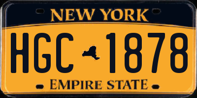 NY license plate HGC1878