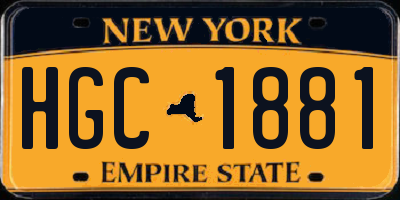 NY license plate HGC1881