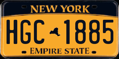 NY license plate HGC1885