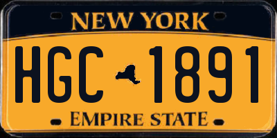 NY license plate HGC1891